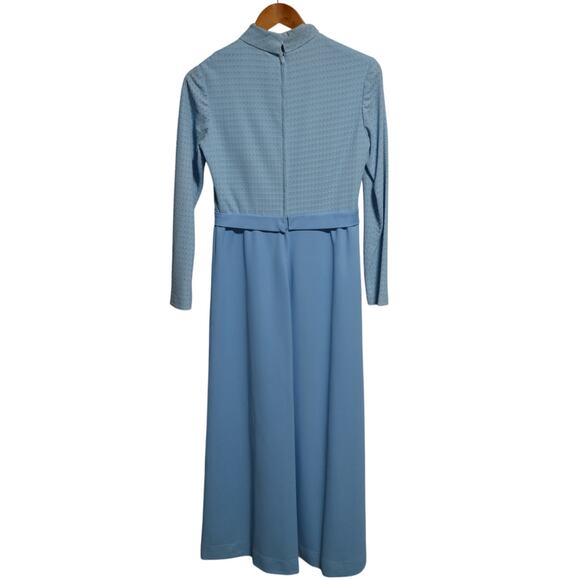 Vintage 1970's Mother of the Bride Dress Blue Size 11 - Picture 4 of 11